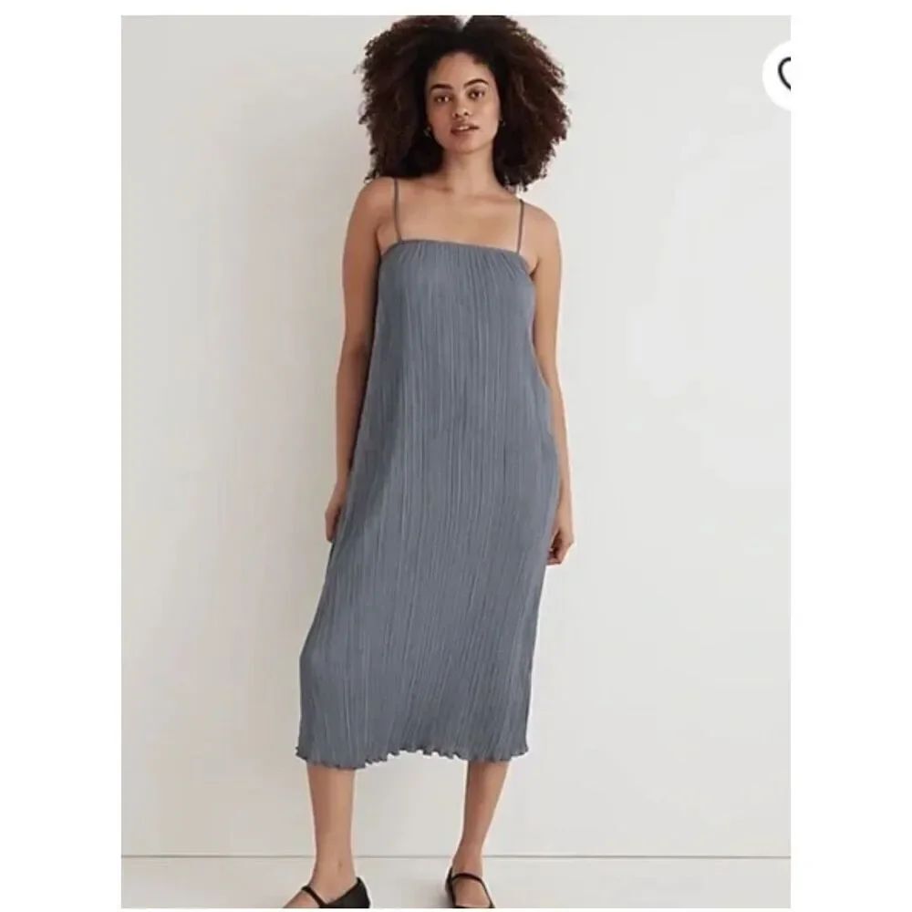 Madewell The Goldie in plisse sheath dress 12